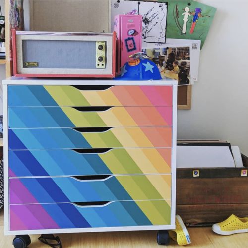 Rainbow Stripe Decal Set For Ikea Alex Drawer Unit Reviews