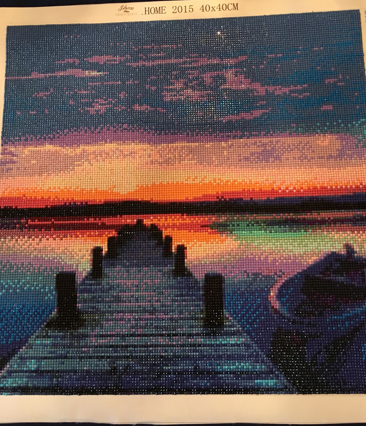 Customer photo review of Sunset Dock - Diamond Painting Kit