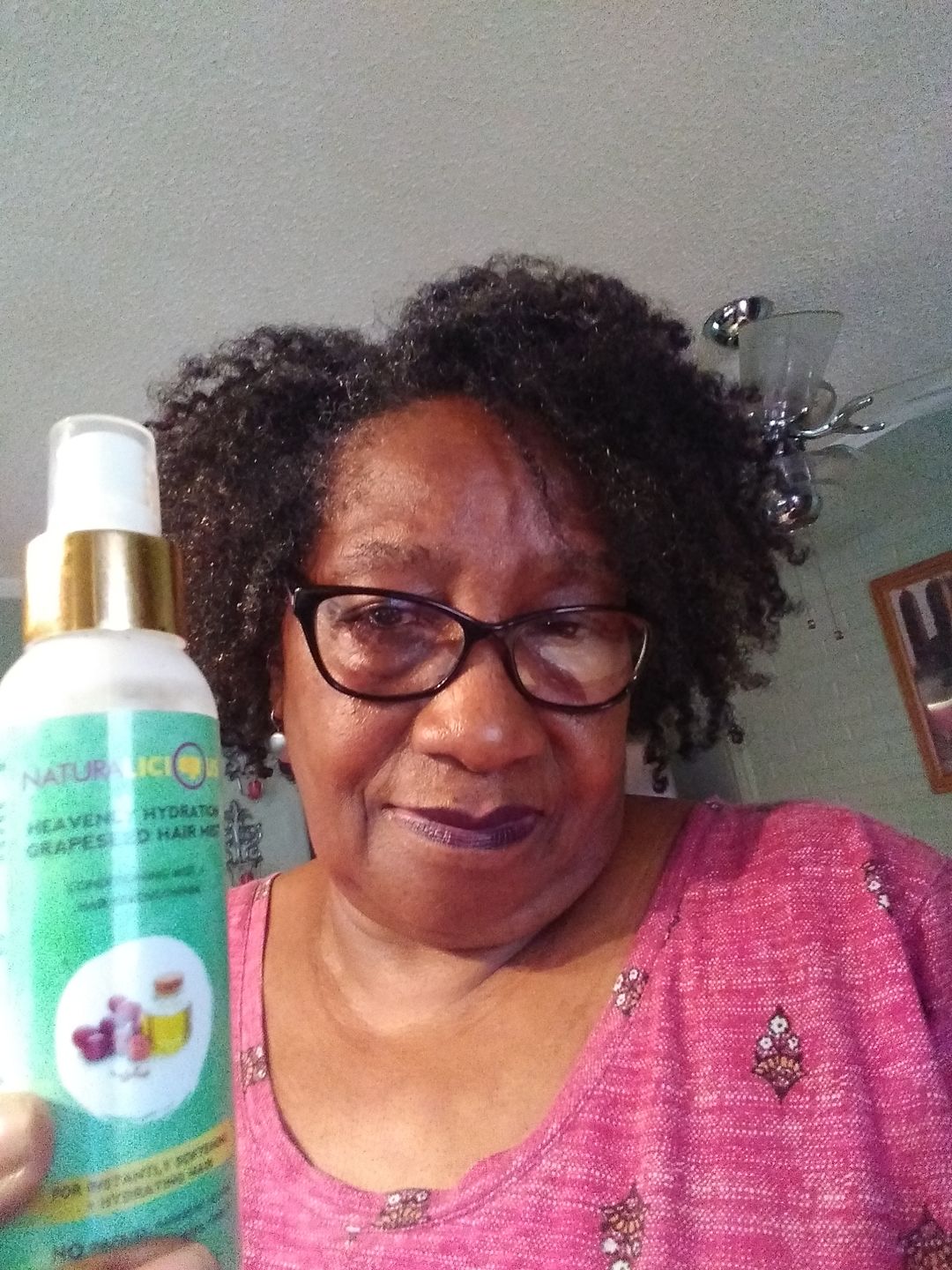 Customer photo review of WHOOPS Heavenly Hydration Grapeseed Hair Mist