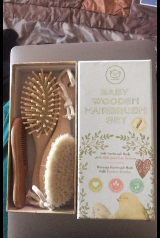Customer photo review of Baby Hair Brush and Comb Set