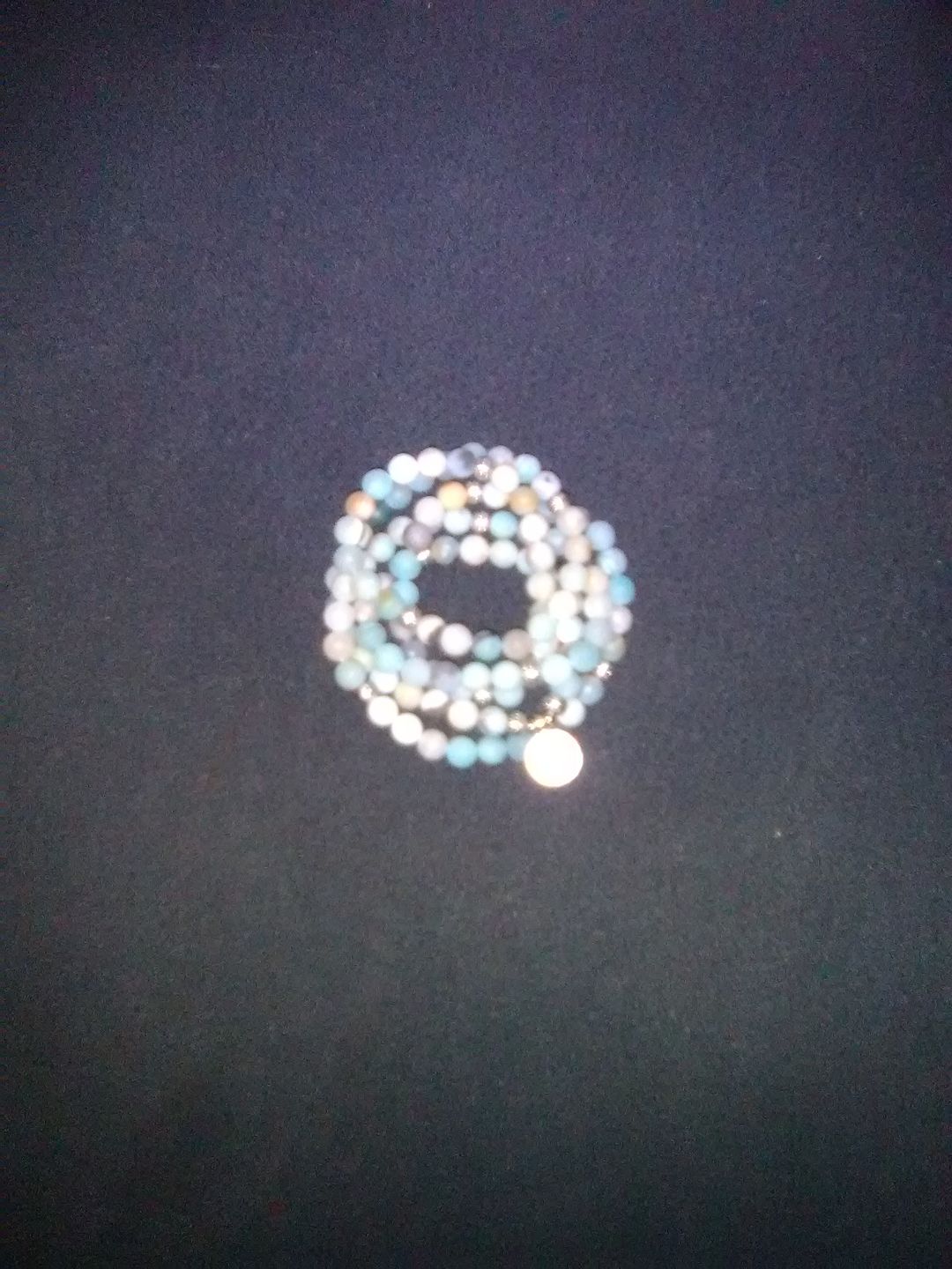 Customer photo review of 108 Natural Matte Amazonite Stone Mala Prayer Beads