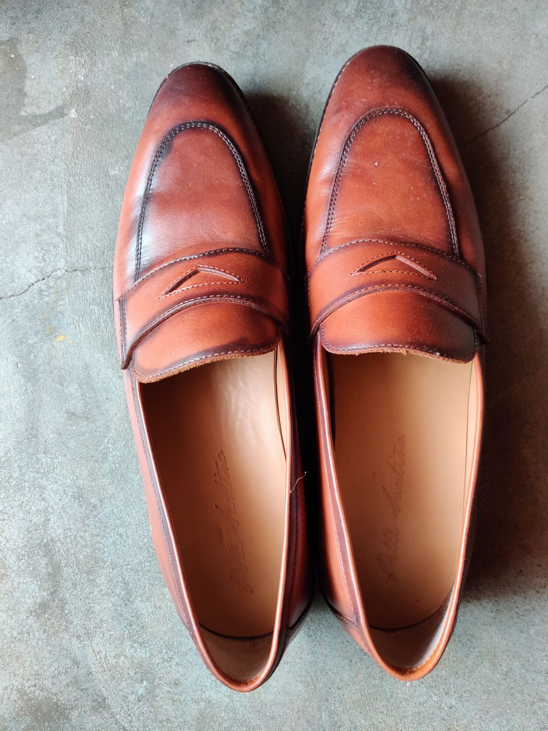Customer photo review of Cognac Penny Loafers