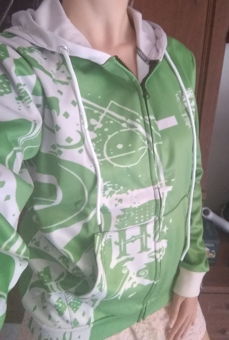 Customer photo review of Quidditch Slytherin Harry Potter Zip Up Hoodie