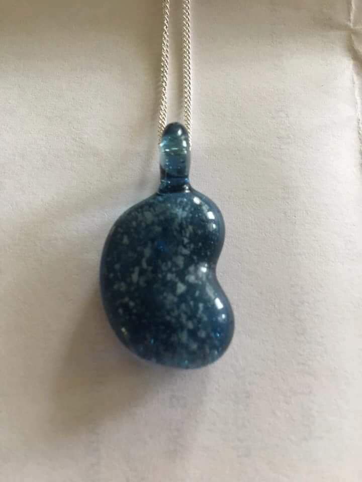 Customer photo review of Translucent Heart Pendant with Cremation Ashes
