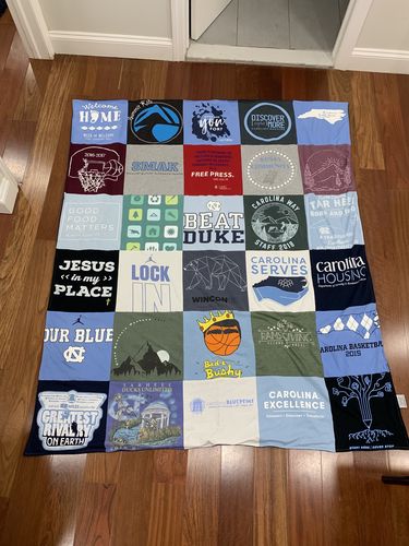 T-shirt quilt featuring university of north carolina men's basketball by Elizabeth from NY