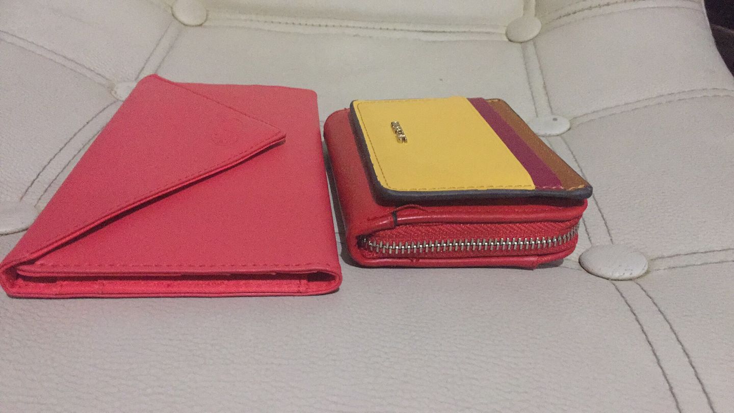 Customer photo review of Leather Slimvelope Coral Pink