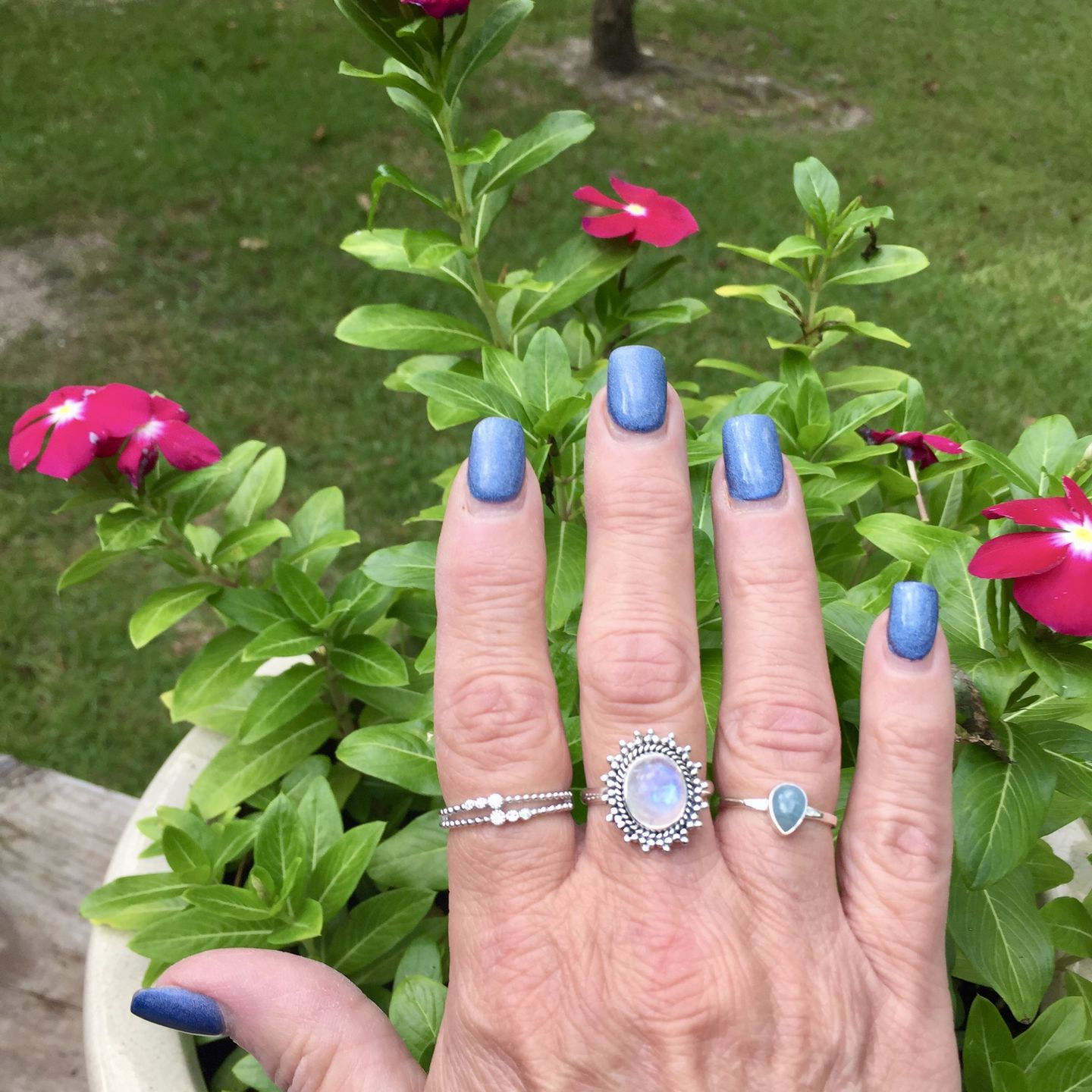 Customer photo review of March Birthstone Aquamarine Ring
