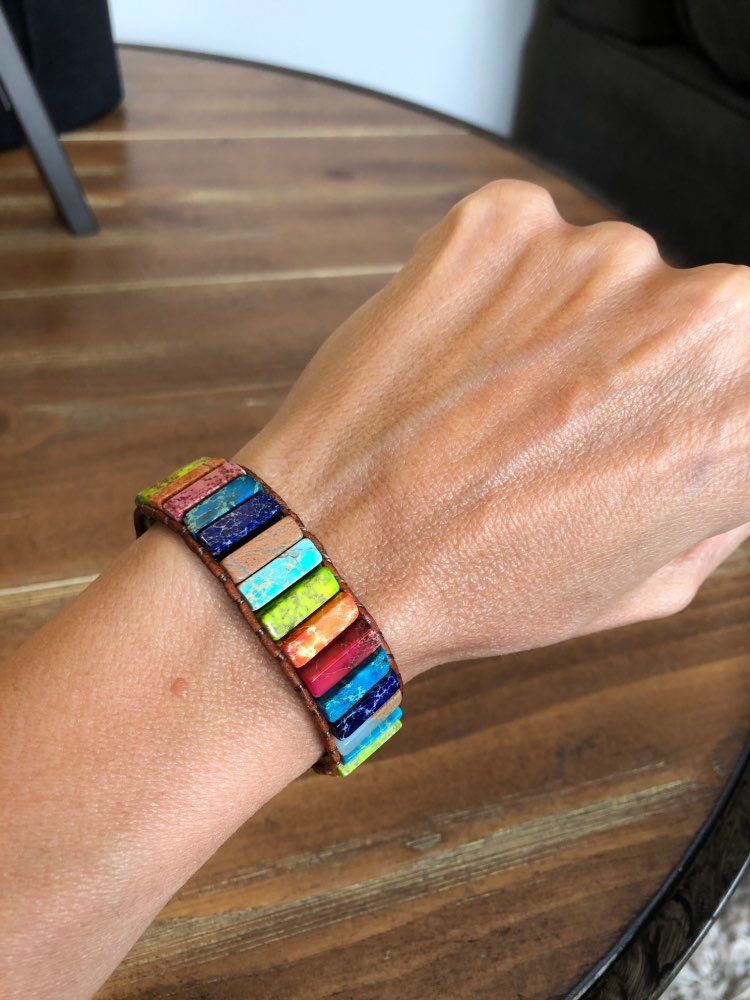 Customer photo review of JASPIS Buntes CHAKRA Armband