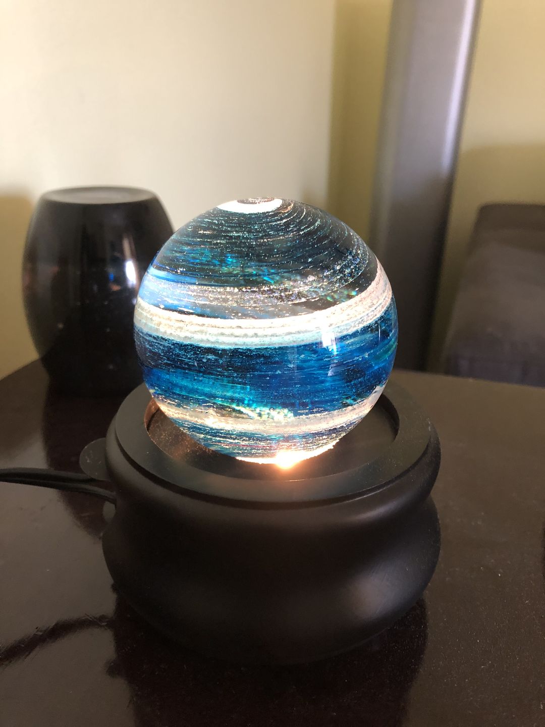 Customer photo review of Black Wood Illuminated 3" Stand