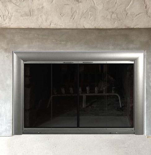 Customer photo review of Bungalow Aluminium Masonry Fireplace Glass Door - Standard Sizes