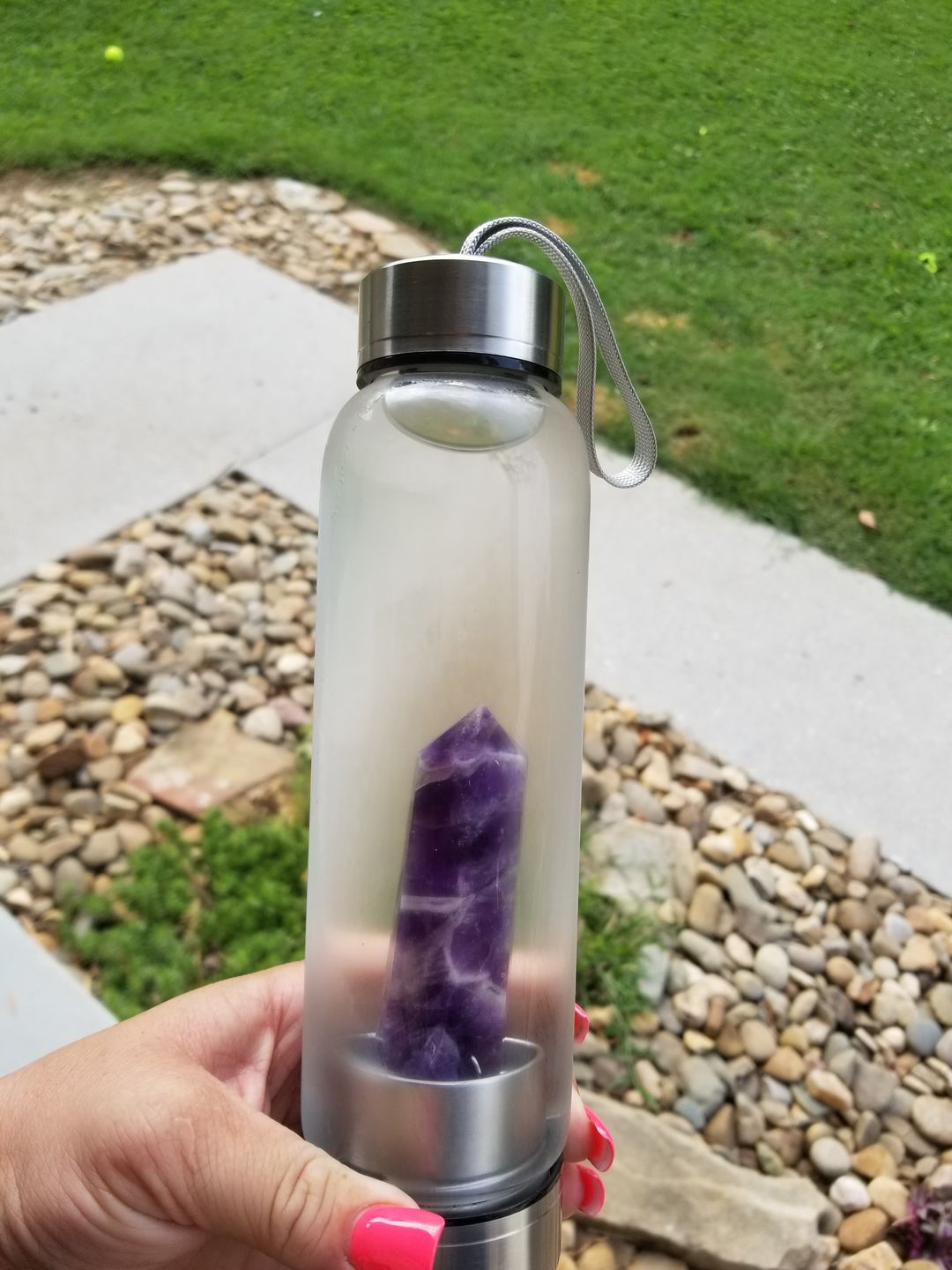 Customer photo review of Crystal Wand Water Bottle + Protective Sleeve (Stainless Steel)
