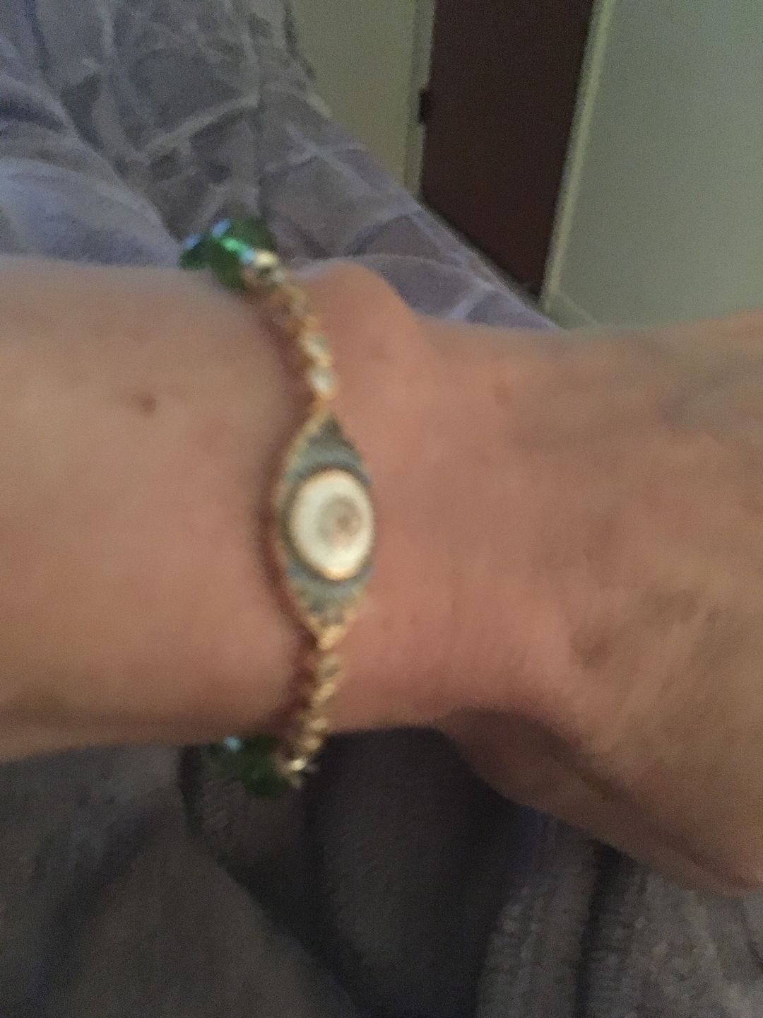 Customer photo review of Natural Peridot Abundance Bracelet