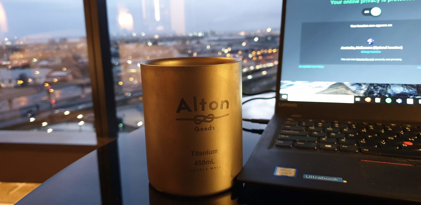 Customer photo review of Titanium Double-Wall Mug 450mL