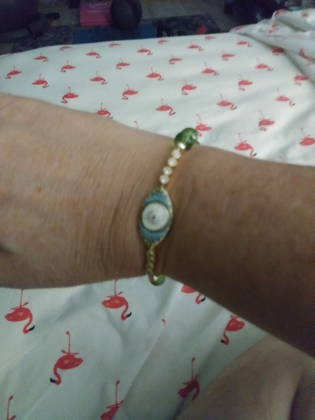 Customer photo review of Natural Peridot Abundance Bracelet