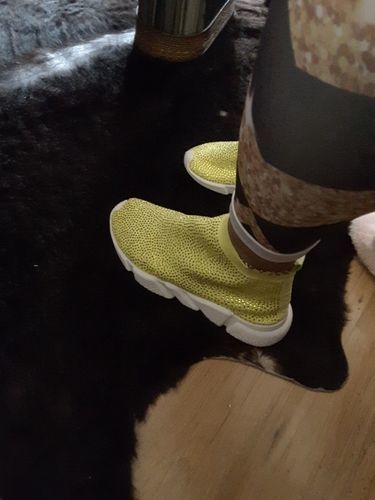 Elehot Bling Sock Boot Sneakers Queen Black