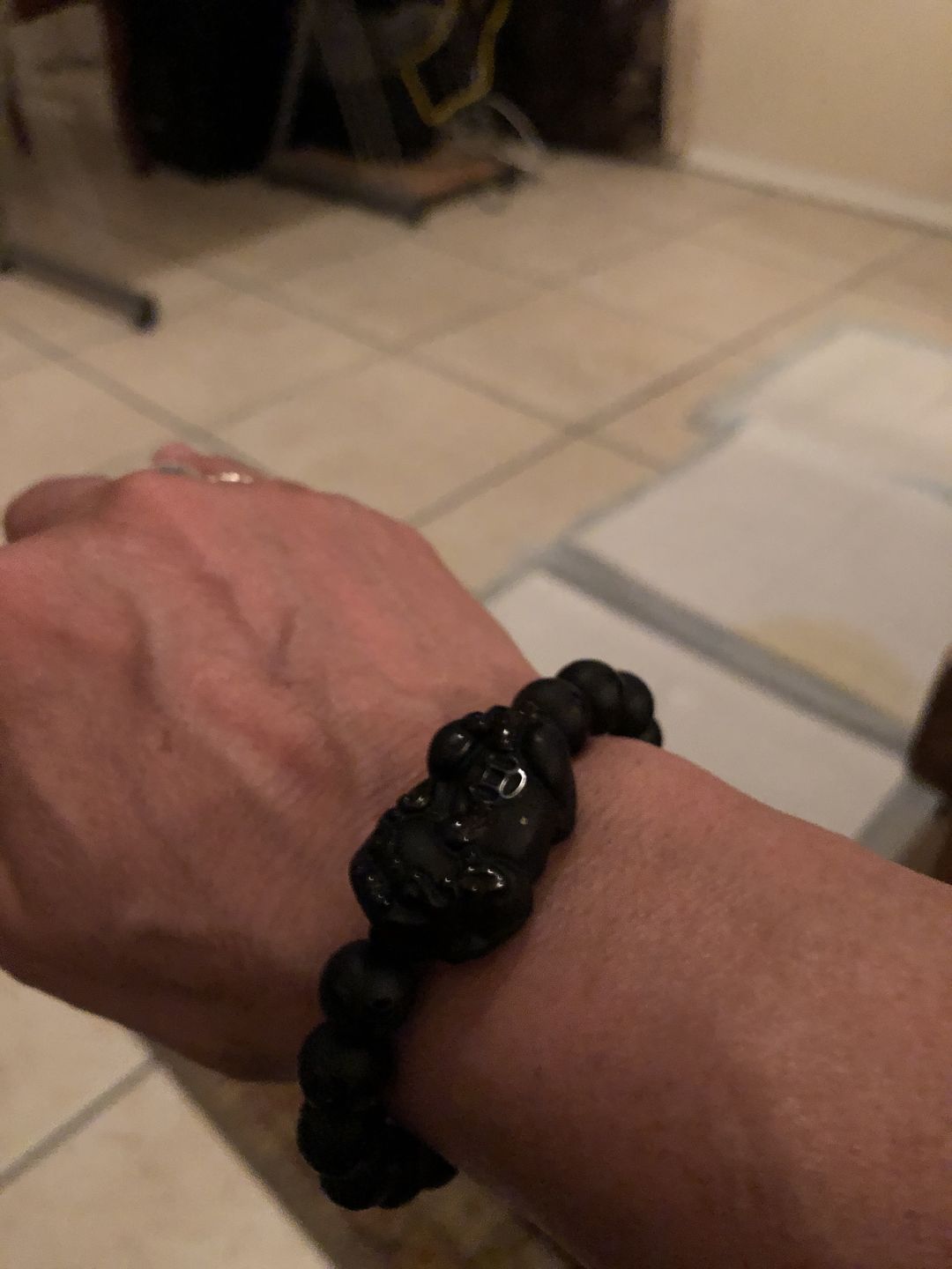 Customer photo review of 6 Words Pixiu Wealth Mantra Obsidian Bracelet