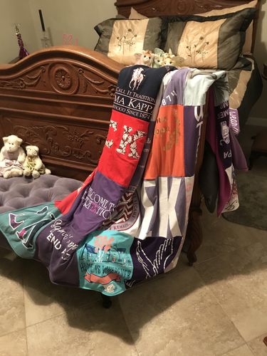 T-shirt quilt with sorority life, sororities themes by Briana from FL