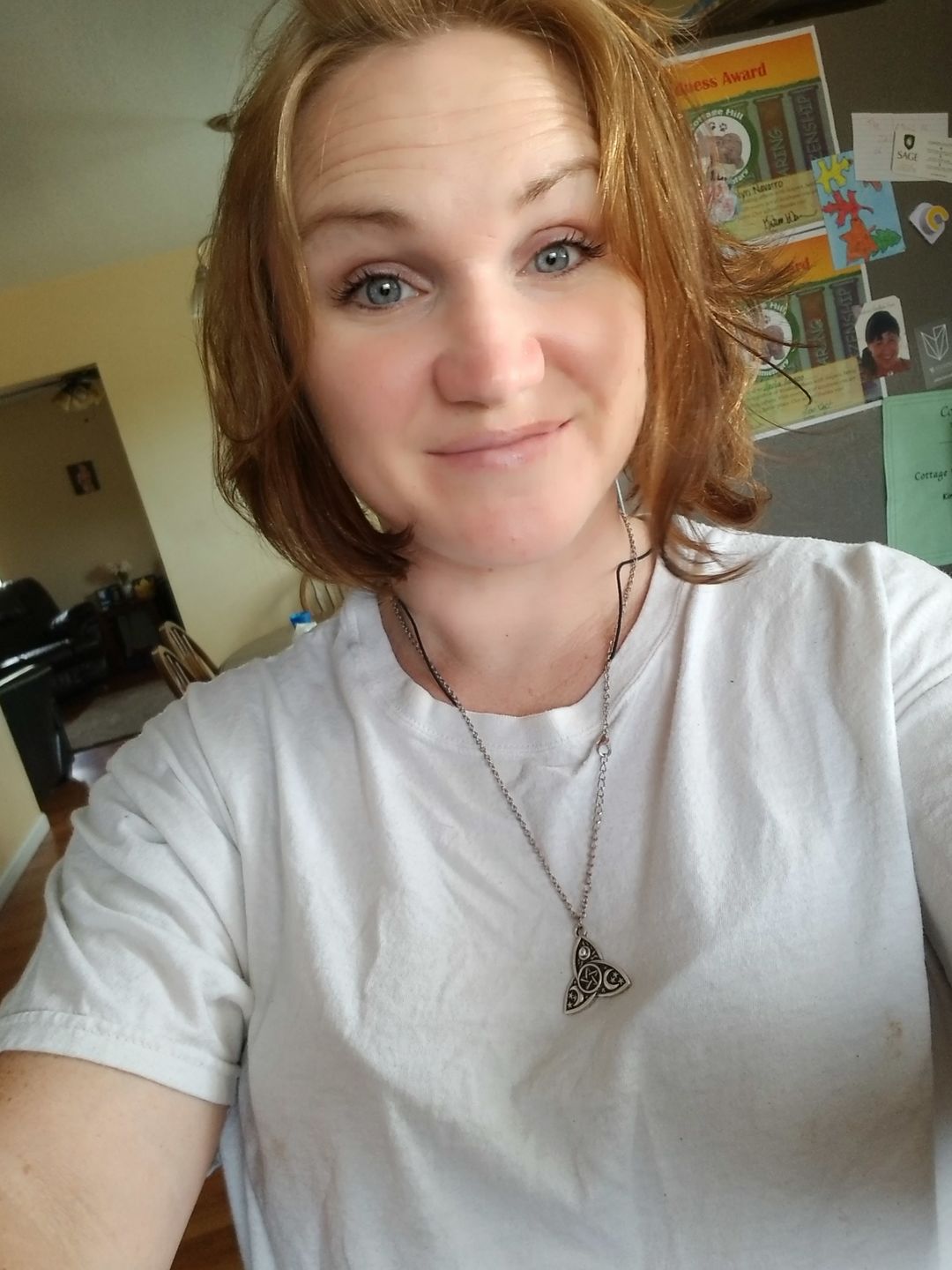 Customer photo review of Triple Moon Goddess Triquetra Necklace