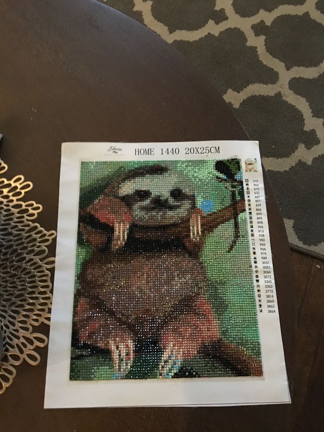 Customer photo review of Baby Sloth - Diamond Painting Kit
