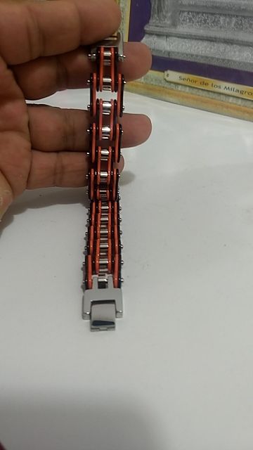Customer photo review of Cycolinks Punk Orange Mens Bike Chain Bracelet