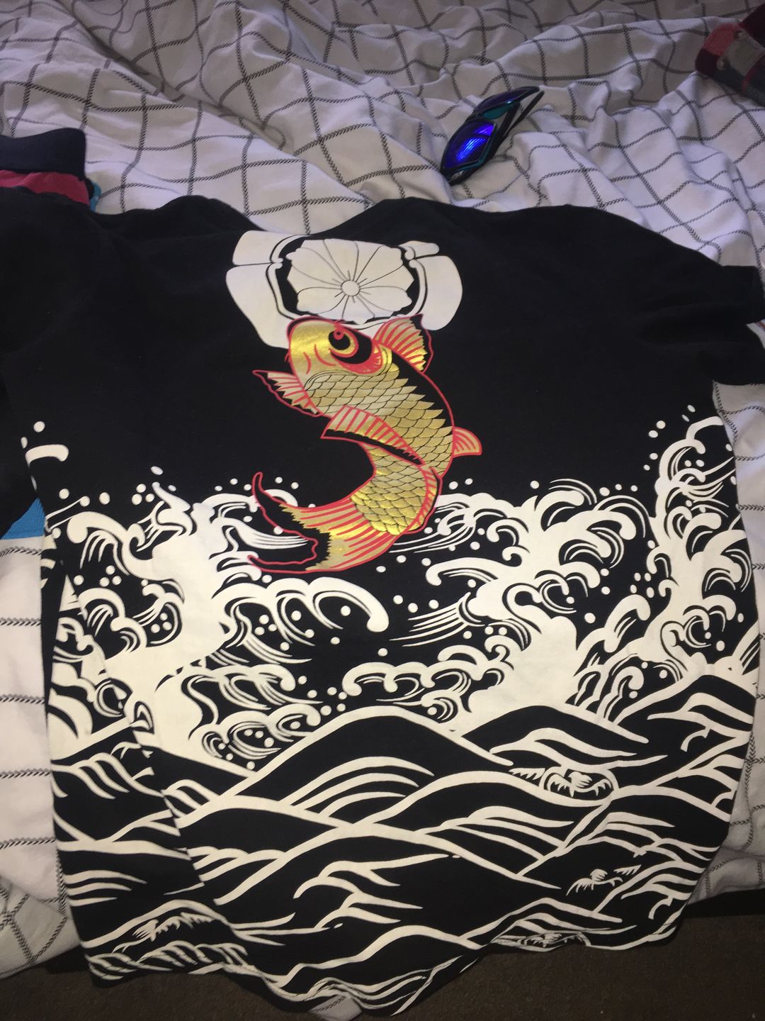 Customer photo review of The Golden Koi Painted T-shirt