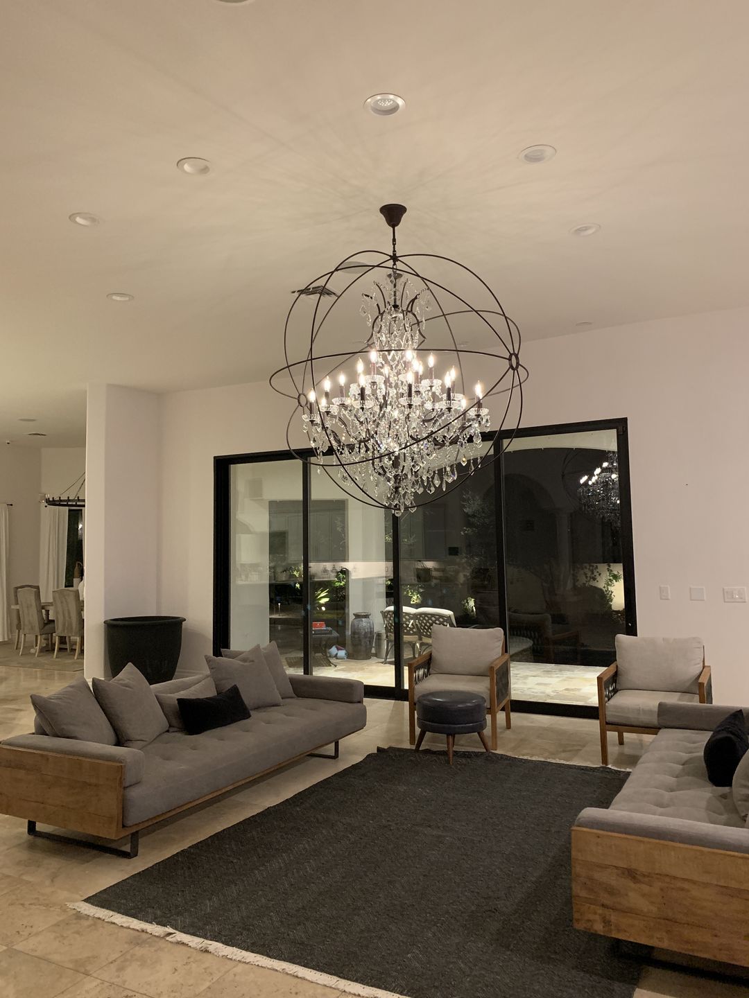 Customer photo review of MN Iron Orb Crystal Chandelier