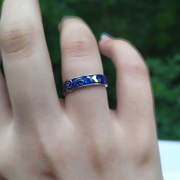 Customer photo review of Van Gogh The Starry Night Couple Rings