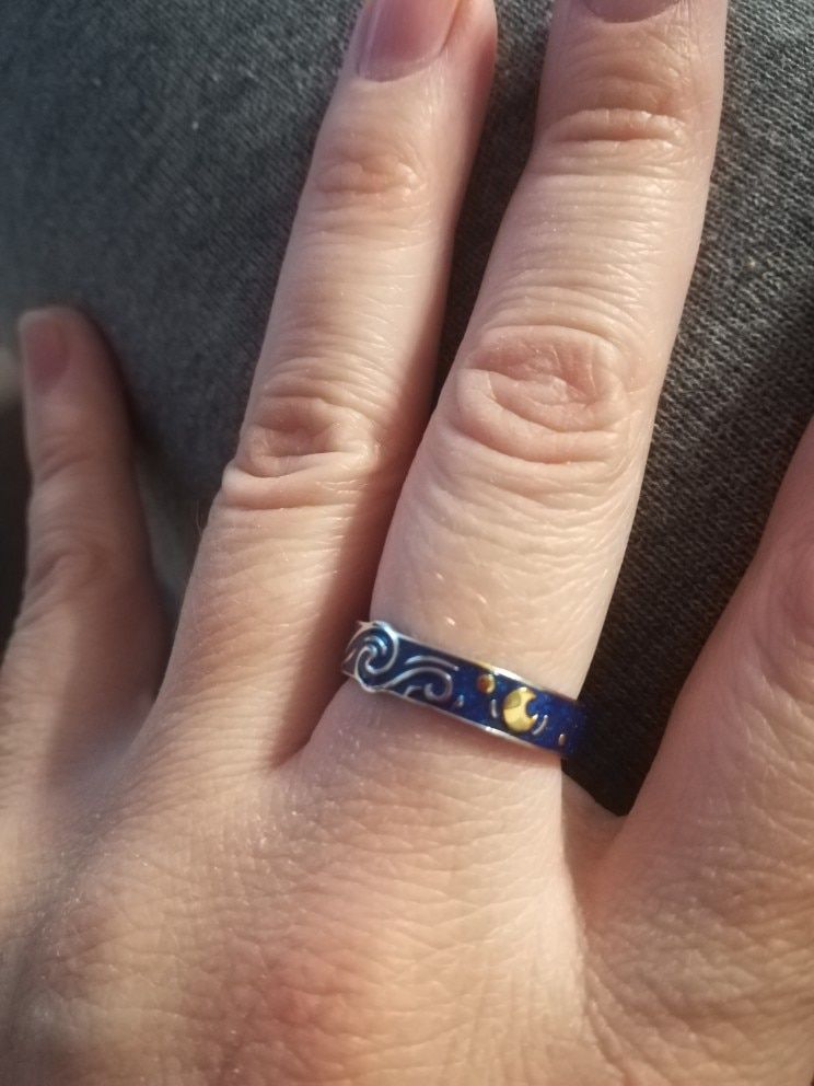 Customer photo review of Van Gogh The Starry Night Couple Rings