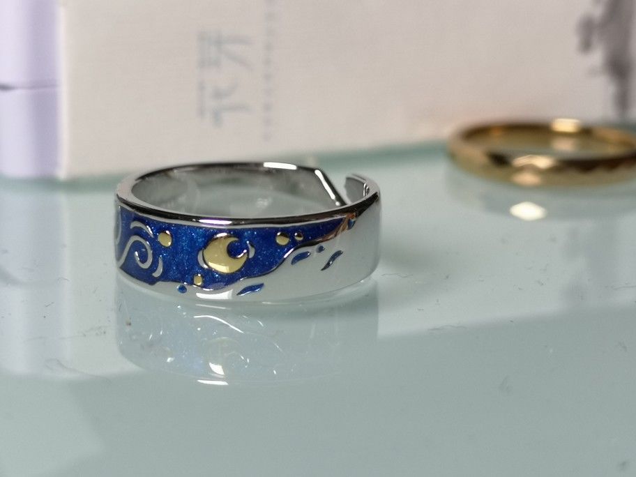Customer photo review of Van Gogh The Starry Night Couple Rings