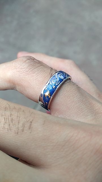 Customer photo review of Van Gogh The Starry Night Couple Rings