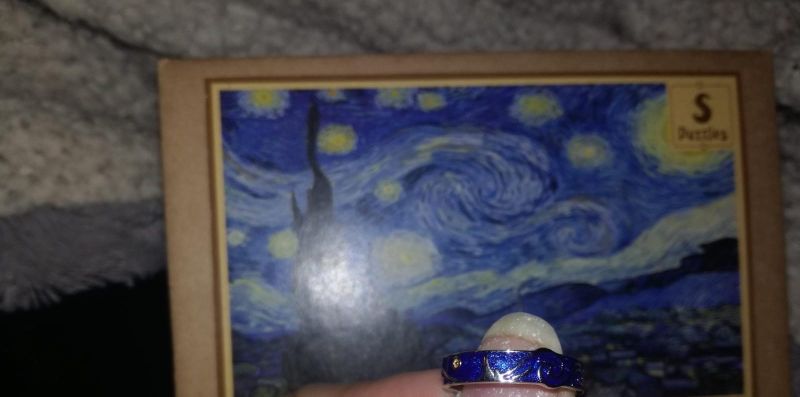 Customer photo review of Van Gogh The Starry Night Couple Rings