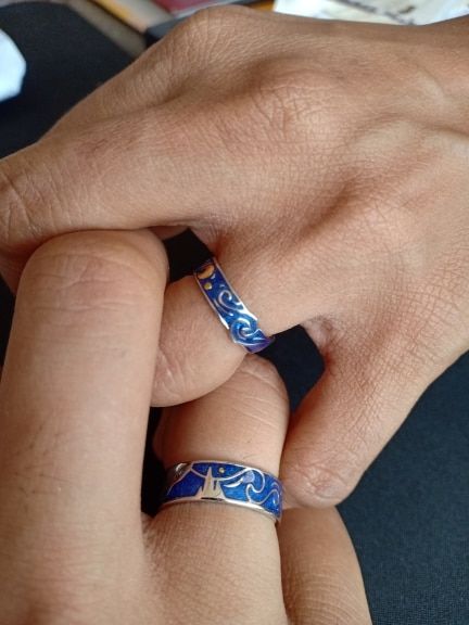 Customer photo review of Van Gogh The Starry Night Couple Rings