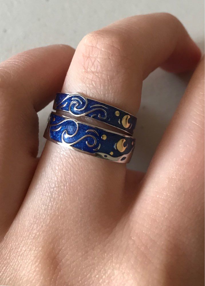 Customer photo review of Van Gogh The Starry Night Couple Rings