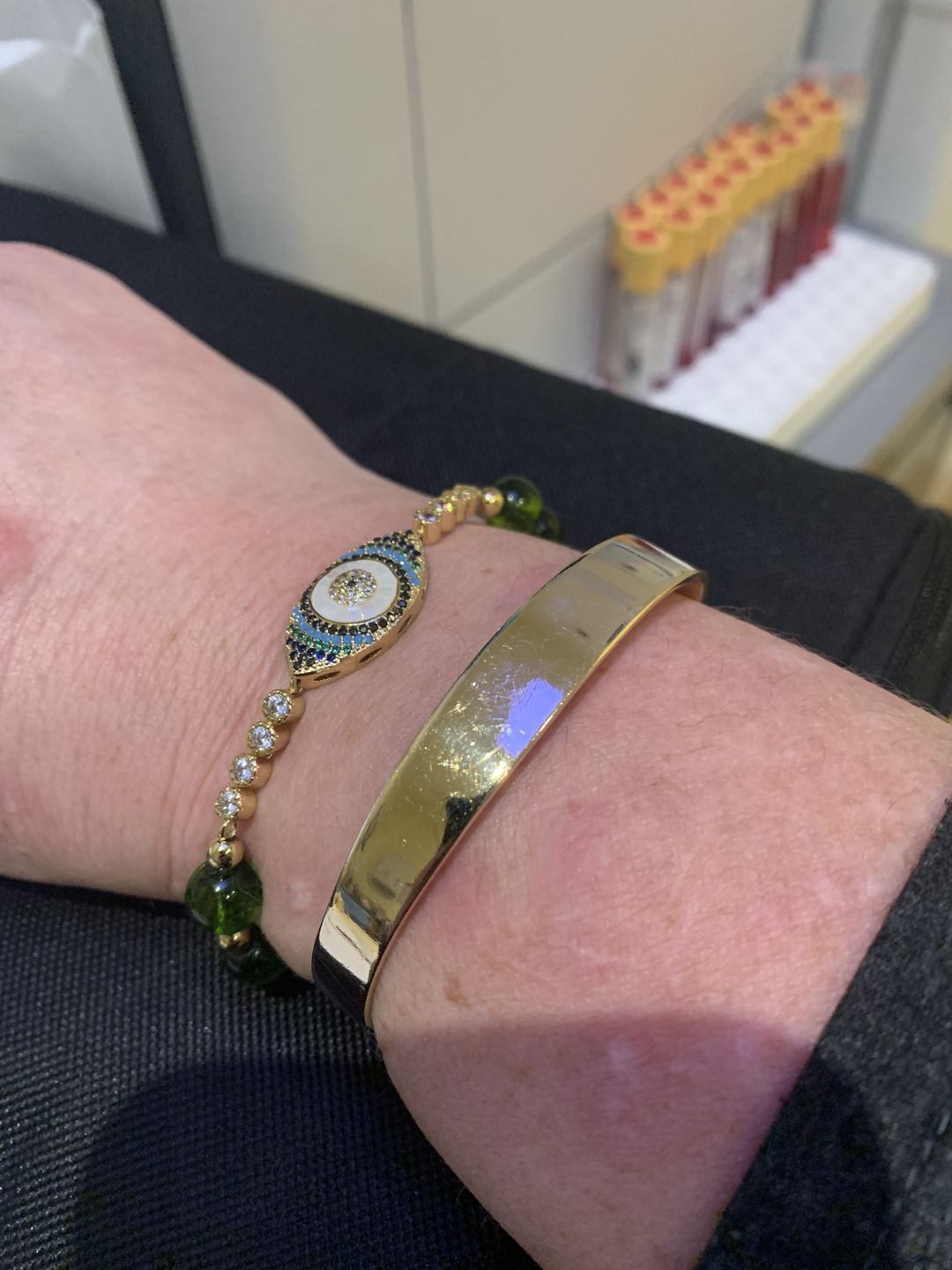 Customer photo review of Natural Peridot Abundance Bracelet