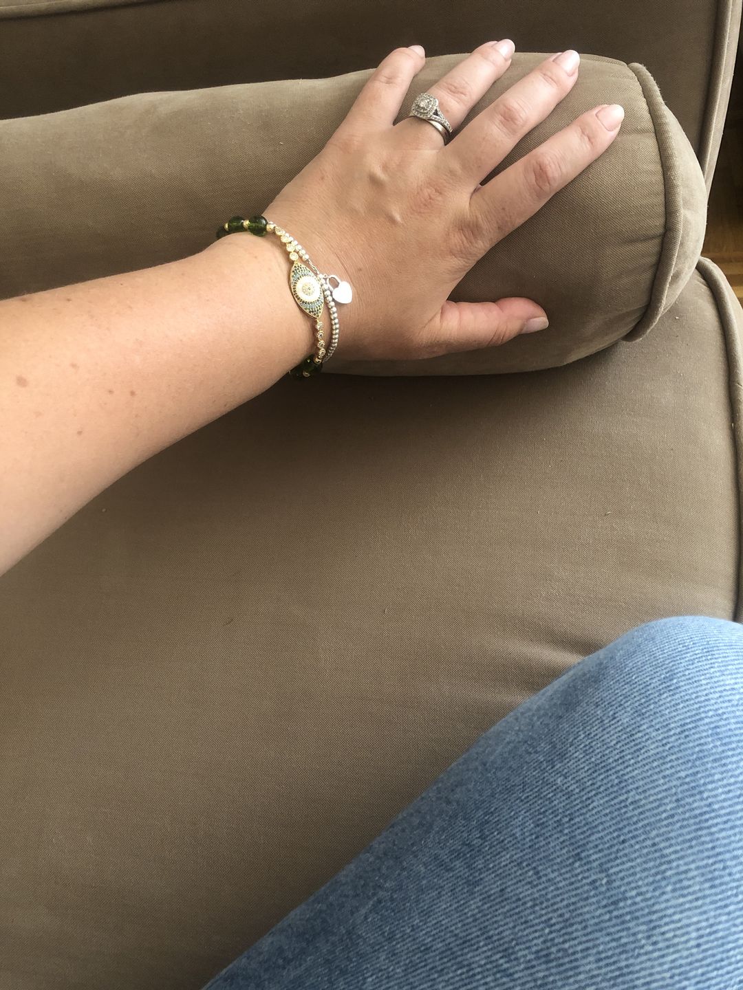 Customer photo review of Natural Peridot Abundance Bracelet