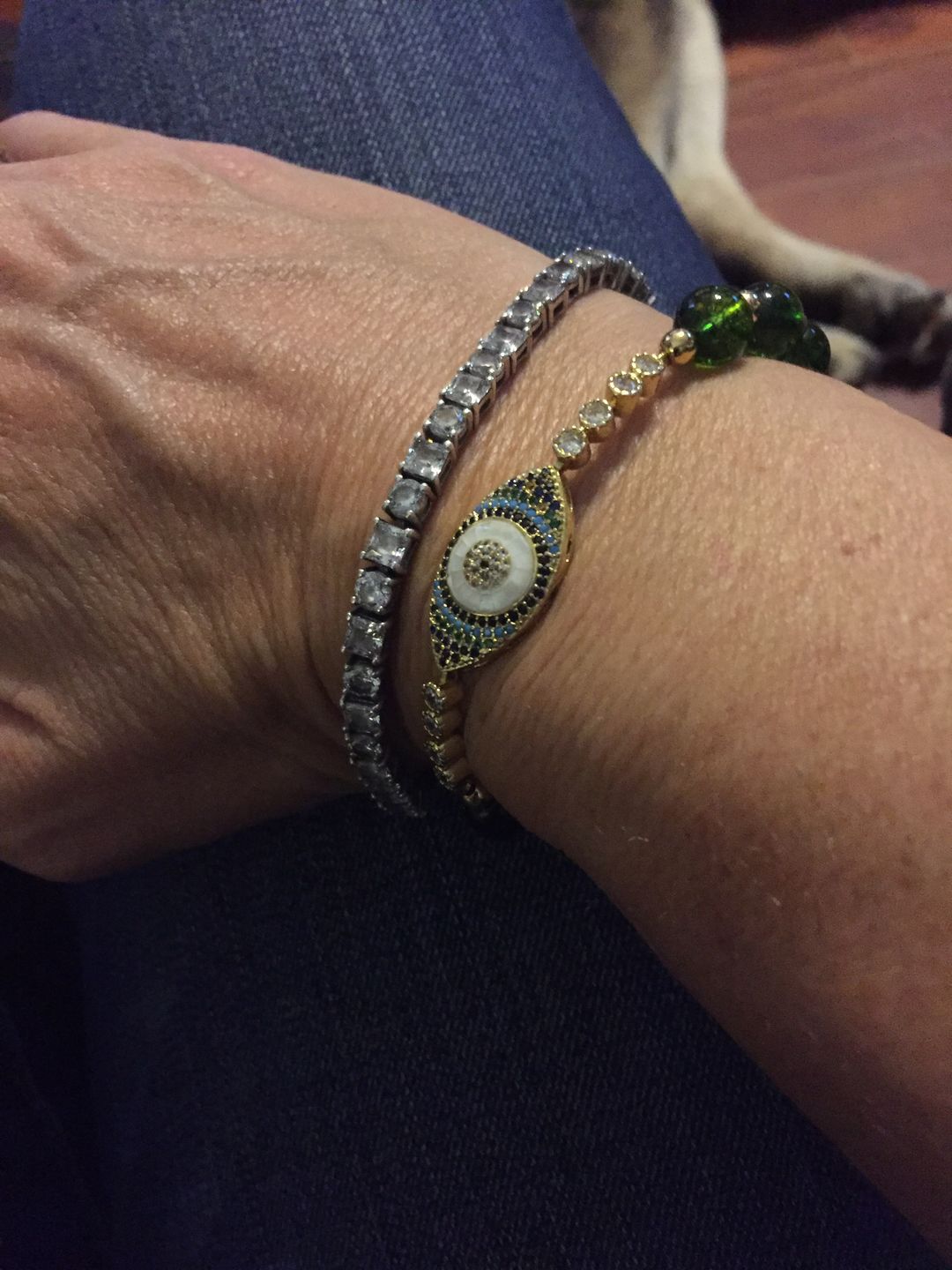 Customer photo review of Natural Peridot Abundance Bracelet