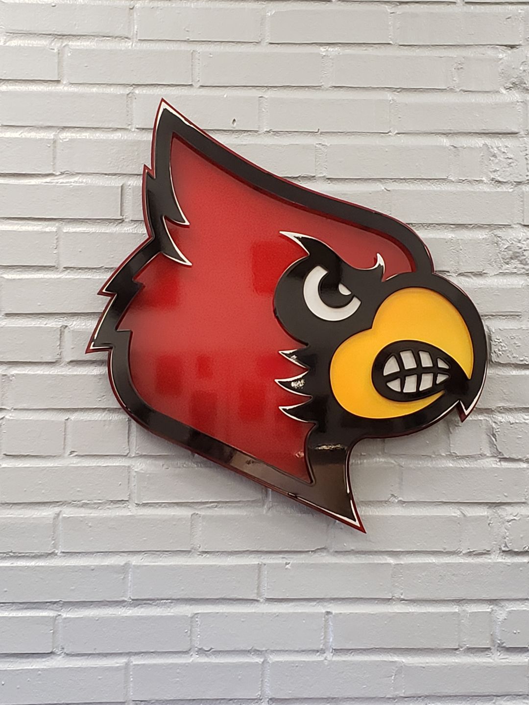 Customer photo review of University of Louisville Cardinal Head 3D Vintage Metal Artwork