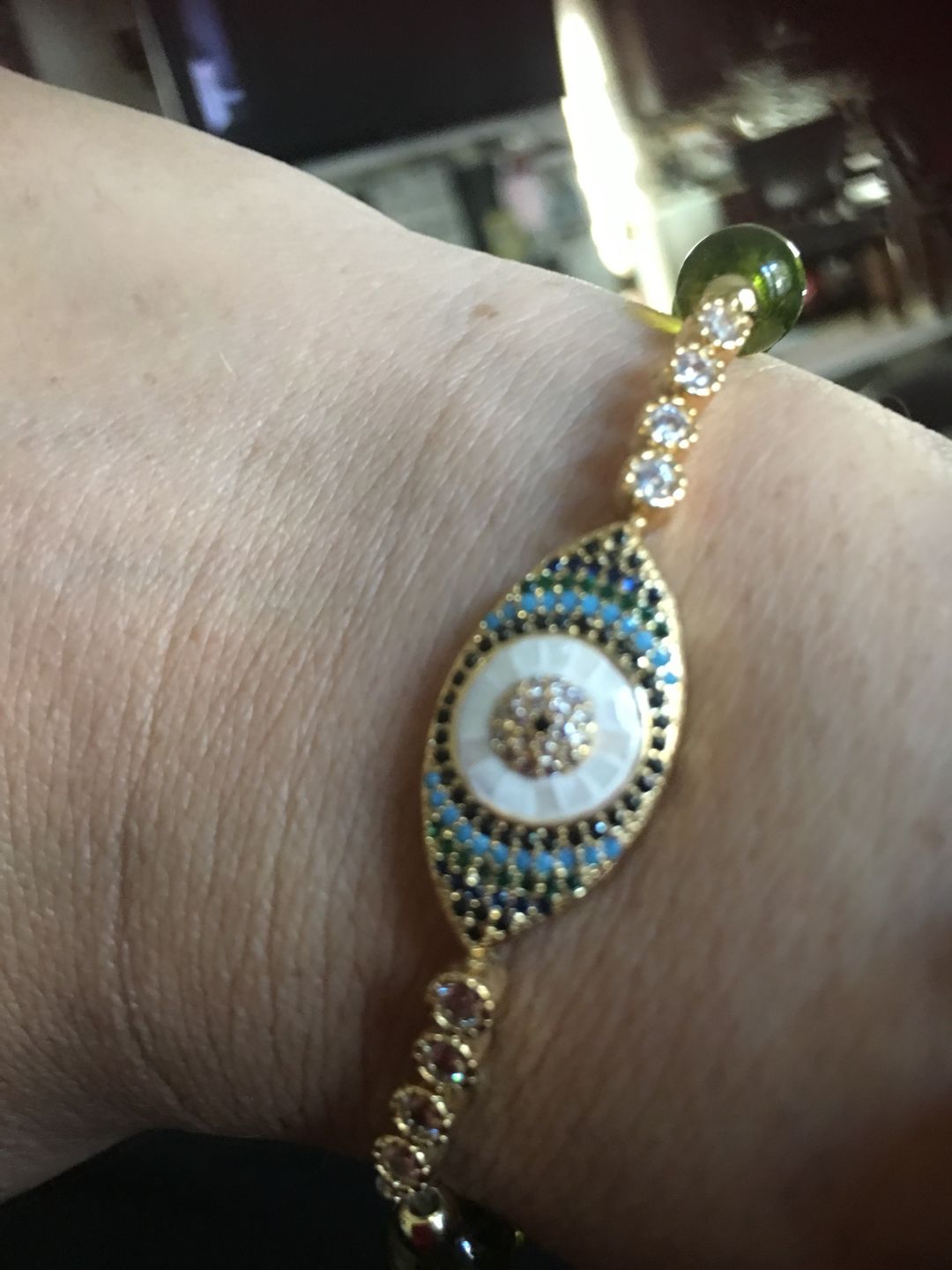 Customer photo review of Natural Peridot Abundance Bracelet