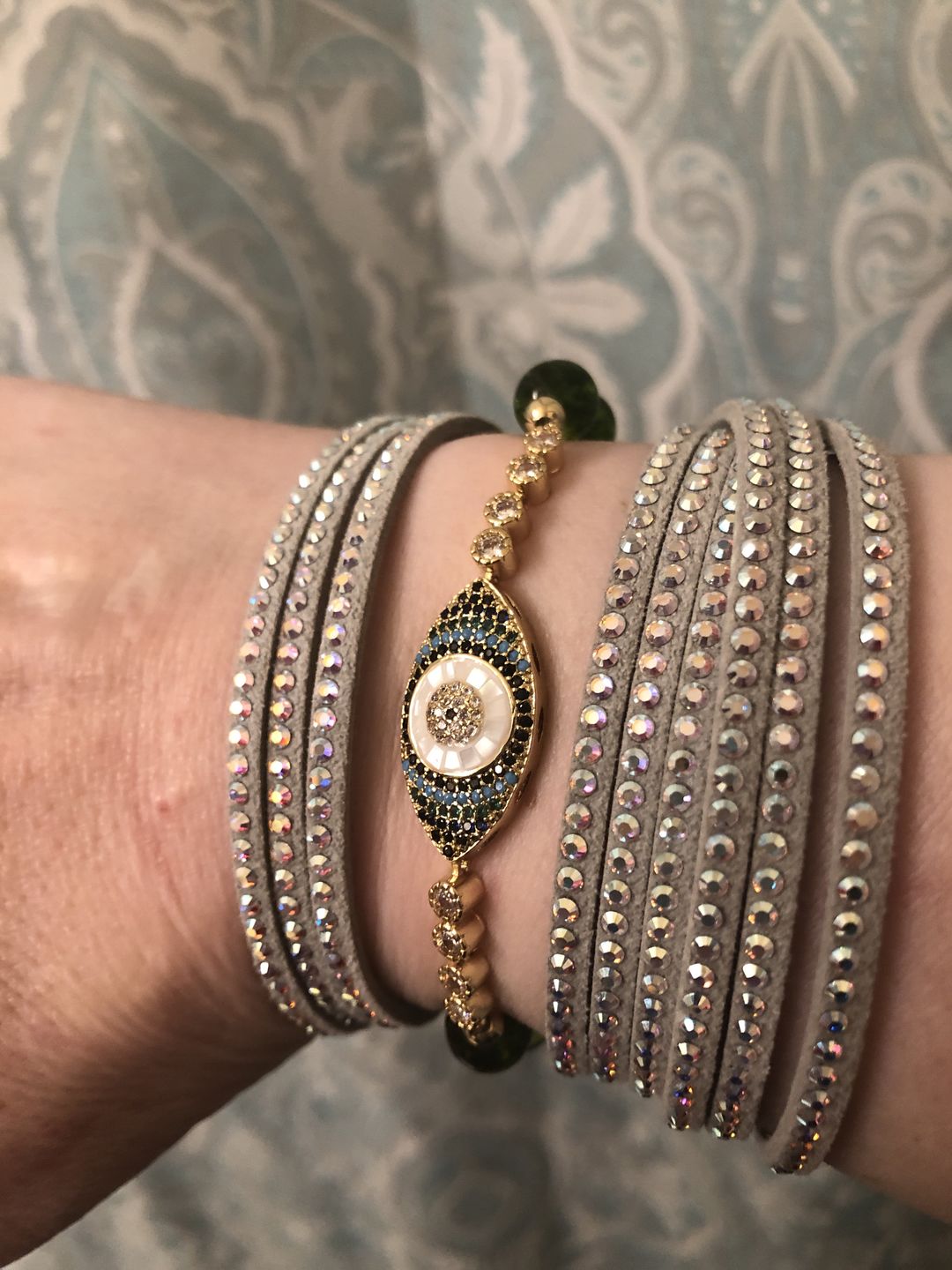 Customer photo review of Natural Peridot Abundance Bracelet