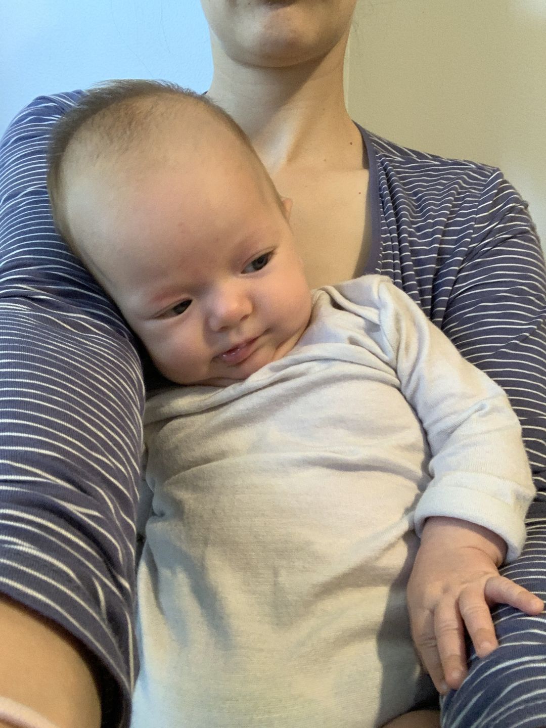 Customer photo review of Baby Bodysuit, Long Sleeve, Merino Wool, Oat