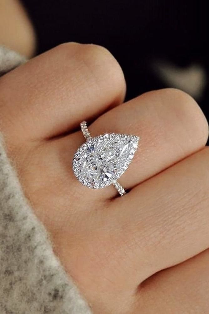 Customer photo review of S925 Halo 2.2Carat Pear Cut Engagement Ring In Sterling Silver Everyday Wearable Ring