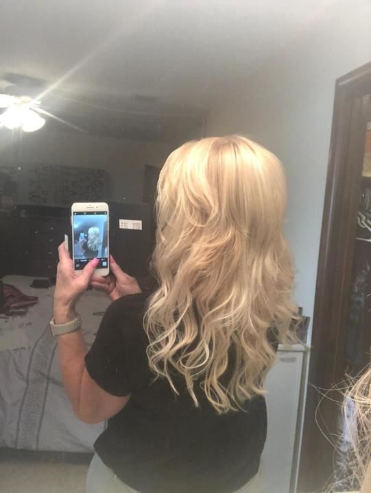 Customer photo review of Sunny Hair Tape in Extensions in Lightest Blonde Human Hair Extensions #60