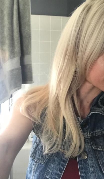Customer photo review of Sunny Hair Tape in Extensions in Lightest Blonde Human Hair Extensions #60