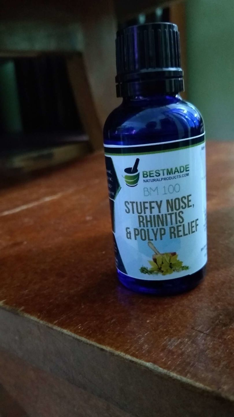 Customer photo review of Sinus Pain, Rhinitis & Polyp Support BM100 – Nasal Discomfort, Runny Nose, Sneezing, Itching, and Seasonal Allergies, 30ml