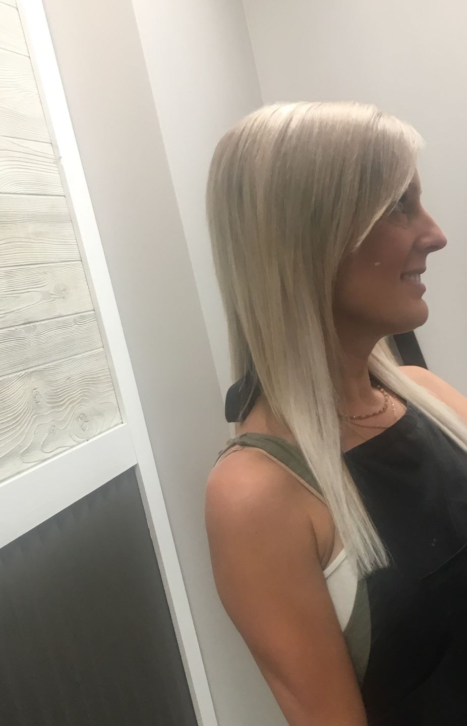 Customer photo review of Sunny Hair Tape in Extensions in Lightest Blonde Human Hair Extensions #60