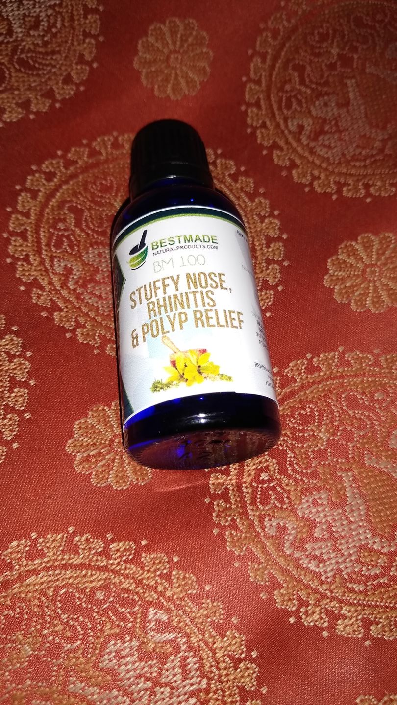 Customer photo review of Sinus Pain, Rhinitis & Polyp Support BM100 – Nasal Discomfort, Runny Nose, Sneezing, Itching, and Seasonal Allergies, 30ml