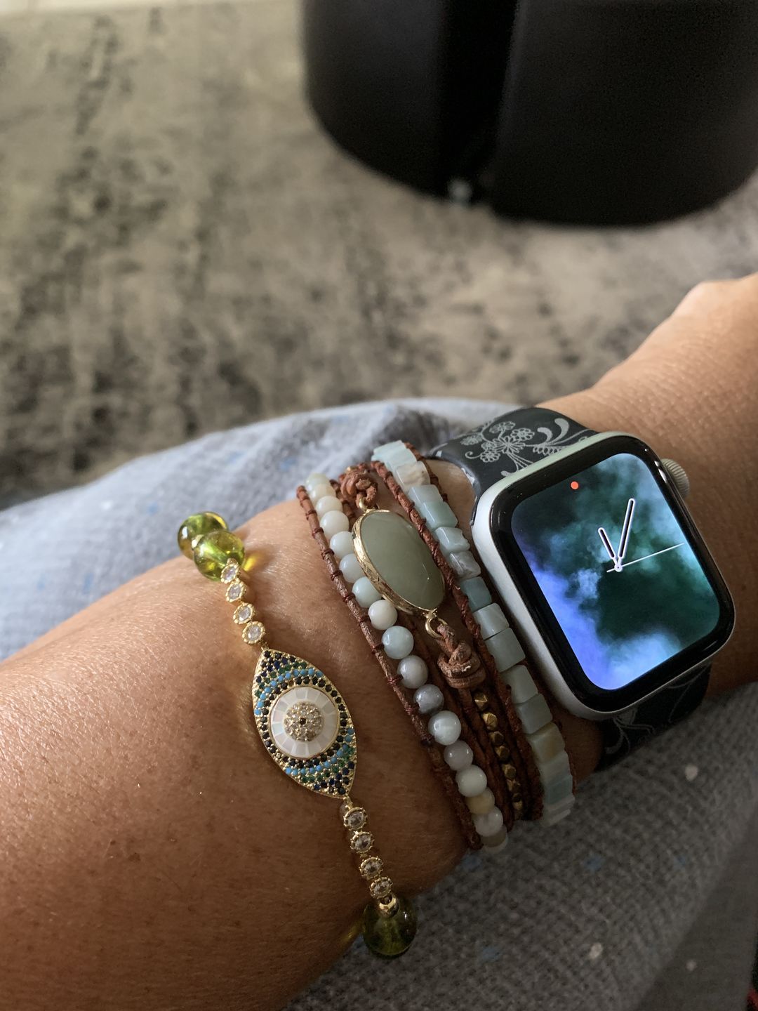 Customer photo review of Natural Peridot Abundance Bracelet