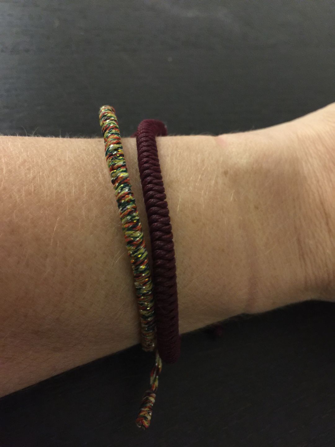 Customer photo review of Tibetan Buddhist Handmade Lucky Knots Bracelet