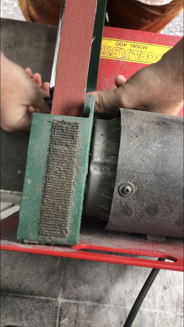 Customer photo review of 1 x 30 Inch EdgeCore Premium Ceramic Grinding Belts, 12 Pack