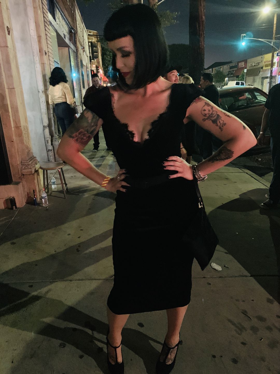 Customer photo review of Baudelaire Wiggle Dress in Black